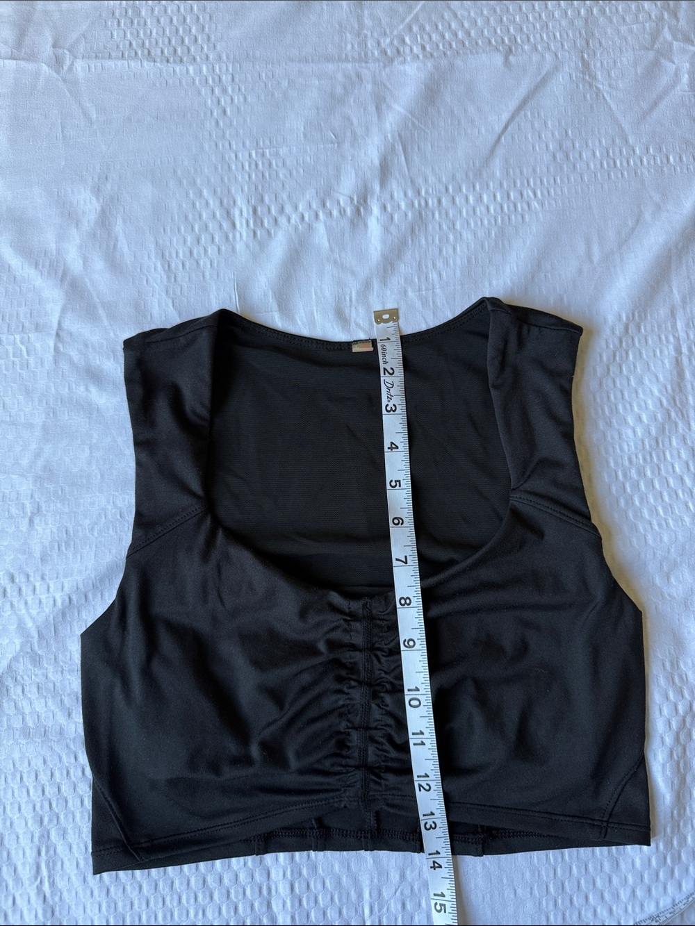 Free People Black Ruched Front Crop Tank - Picture 4 of 7